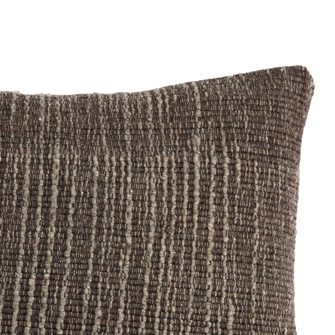 Artisan Stripe Wool Pillow - 14"X20" - Grey Wool