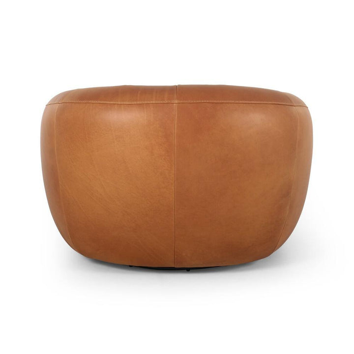 Saldana Swivel Chair: Lorento Cognac