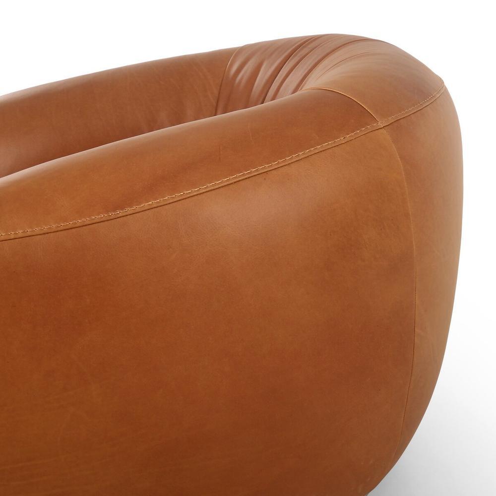 Saldana Swivel Chair: Lorento Cognac