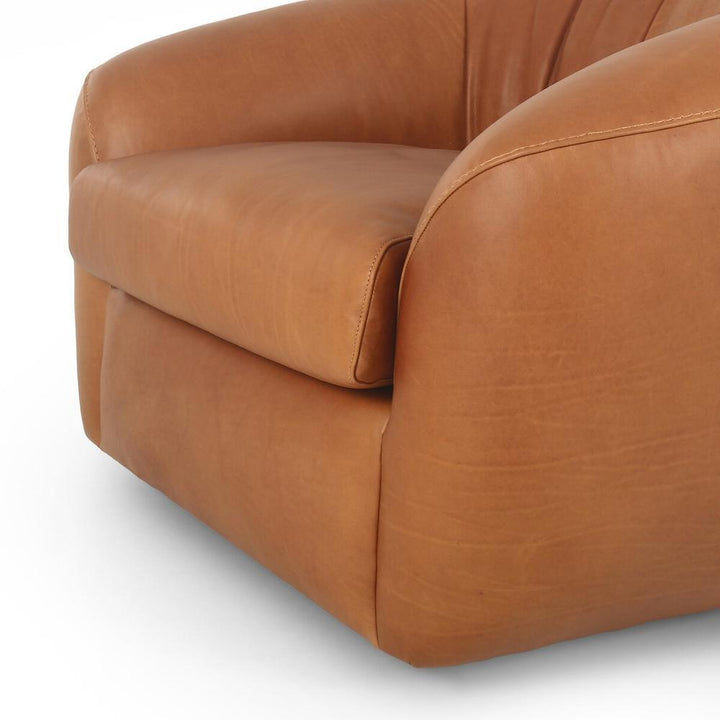 Saldana Swivel Chair: Lorento Cognac