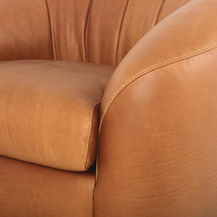 Saldana Swivel Chair: Lorento Cognac