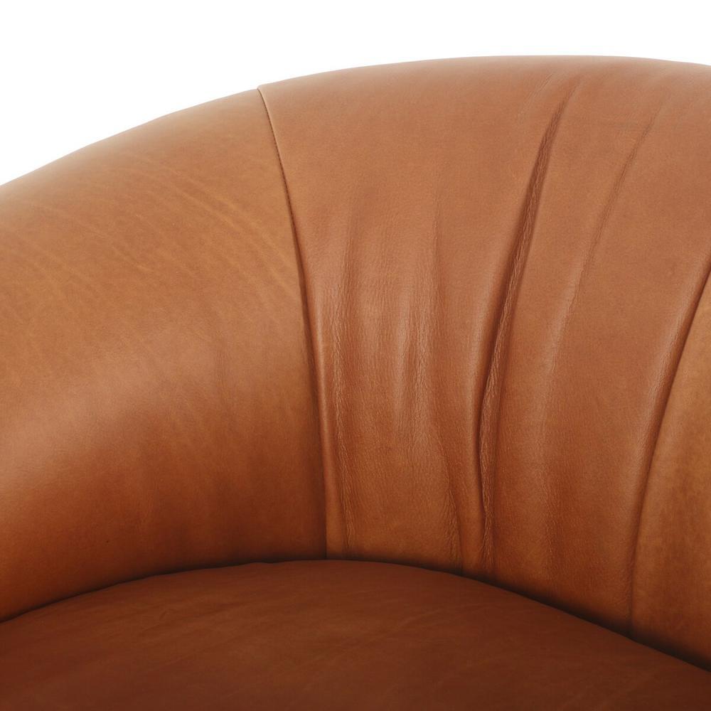 Saldana Swivel Chair: Lorento Cognac