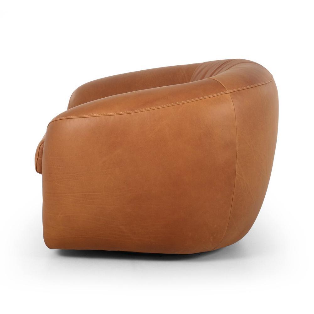 Saldana Swivel Chair: Lorento Cognac