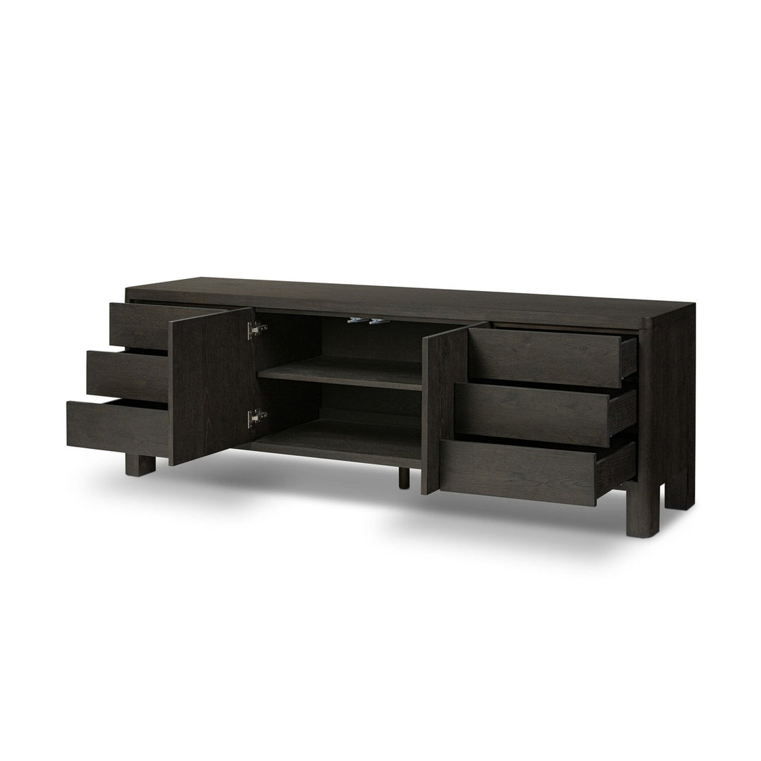 Nora Media Console - Smoked Black Oak - Black