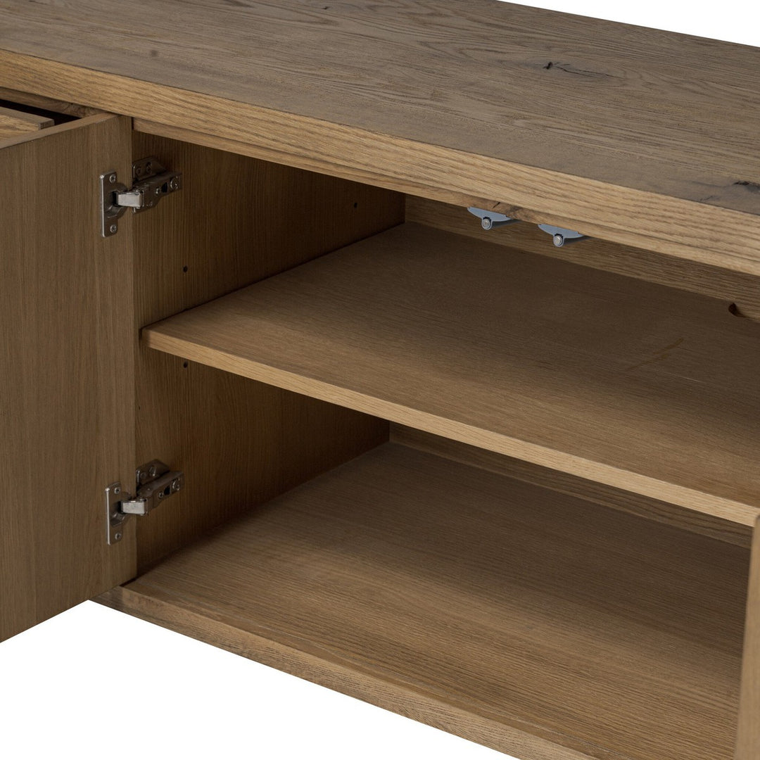 Nora Media Console - Resawn Worn Oak - Brown