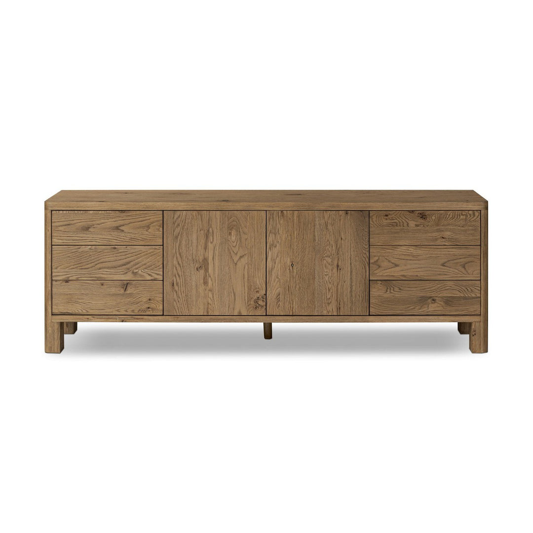 Nora Media Console - Resawn Worn Oak - Brown