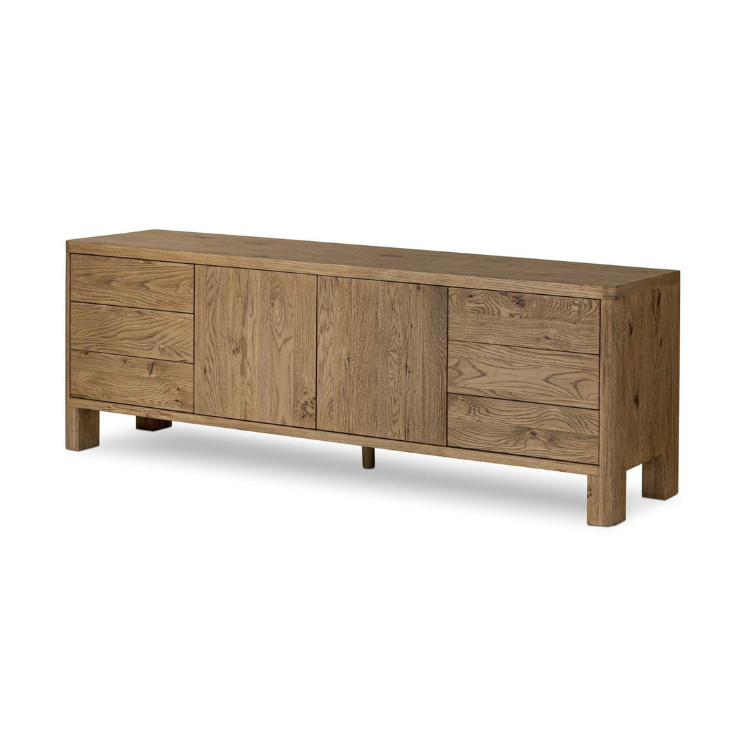 Nora Media Console - Resawn Worn Oak - Brown