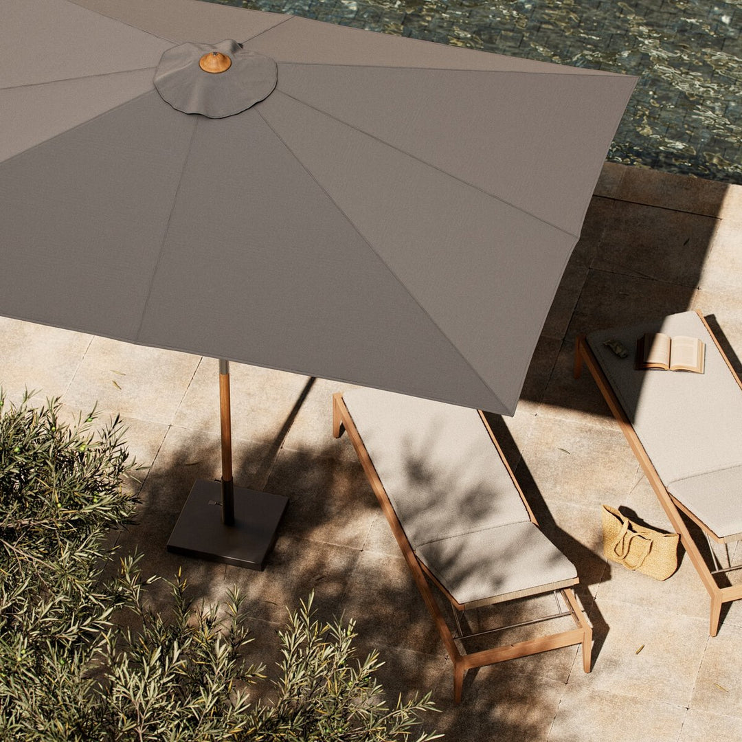 Santorini Outdoor Rectangular Umbrella - Arashi Graphite