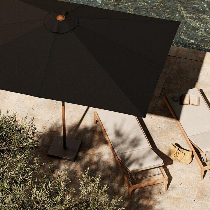 Santorini Outdoor Rectangular Umbrella - Arashi Black