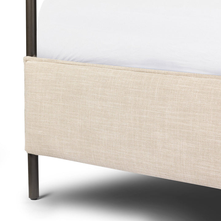 Laurel Canopy Bed - Palm Ecru - Beige, Black