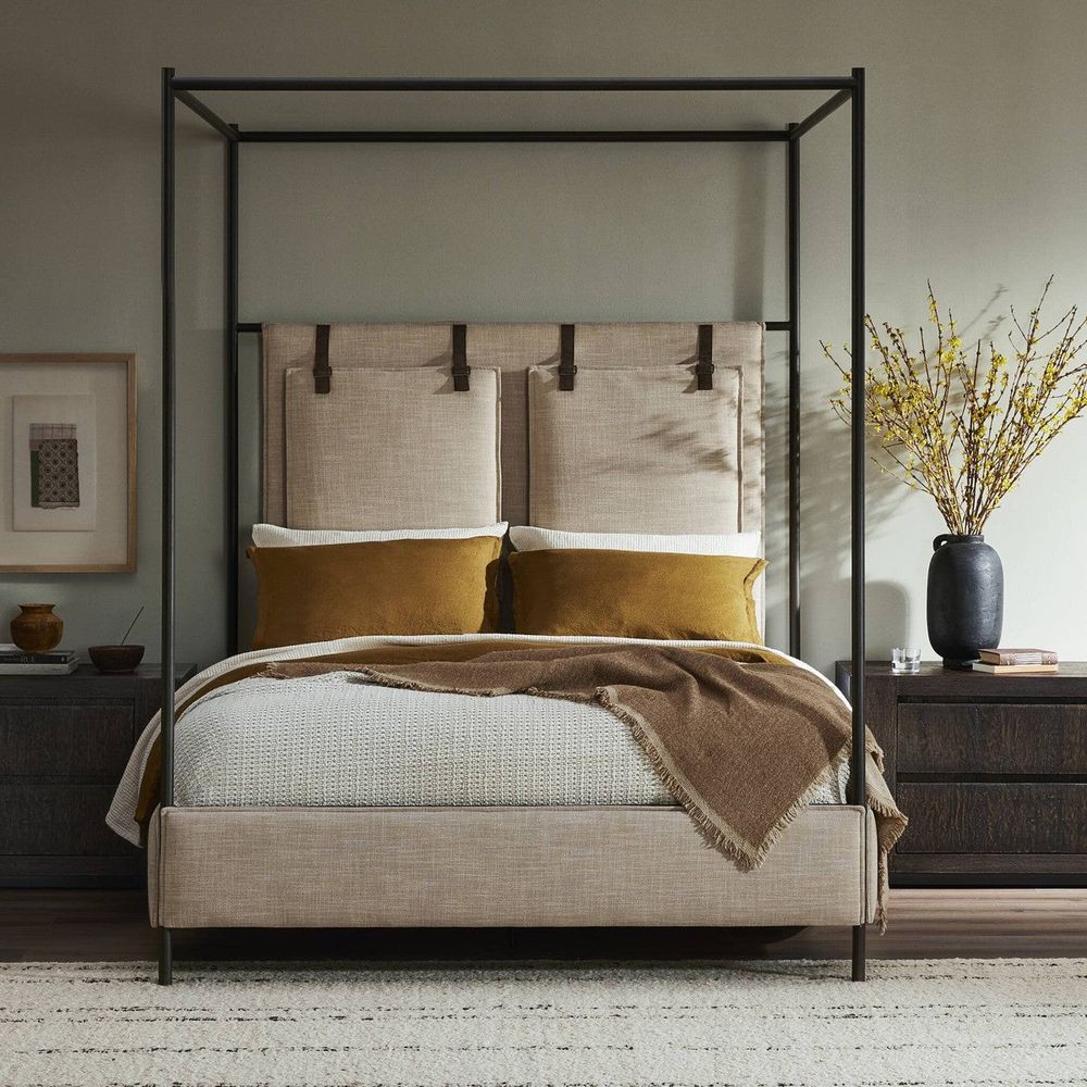 Beds Unity Canopy Bed - Queen - Palm Ecru - Beige, Black