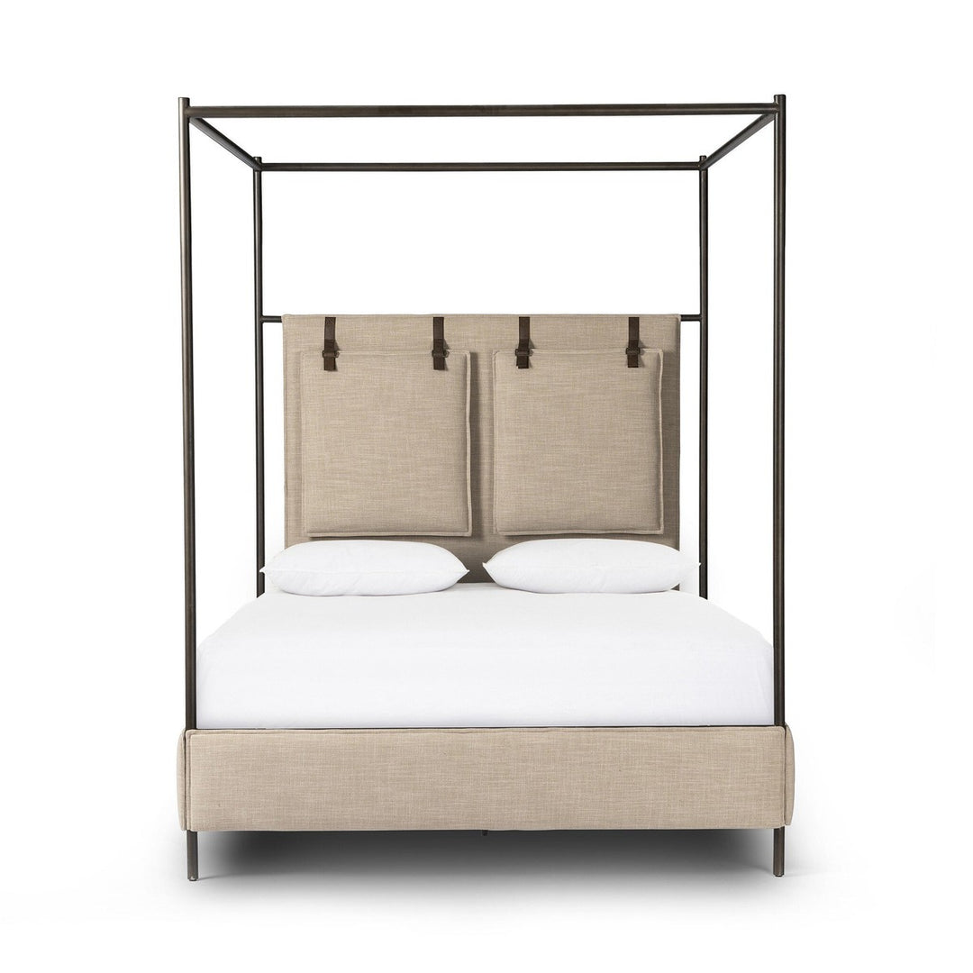 Laurel Canopy Bed - Palm Ecru - Beige, Black