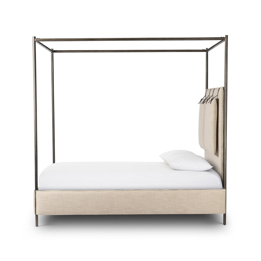 Laurel Canopy Bed - Palm Ecru - Beige, Black