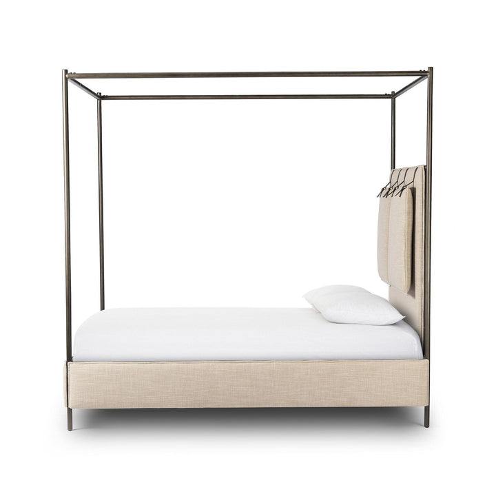 Laurel Canopy Bed - Palm Ecru - Beige, Black