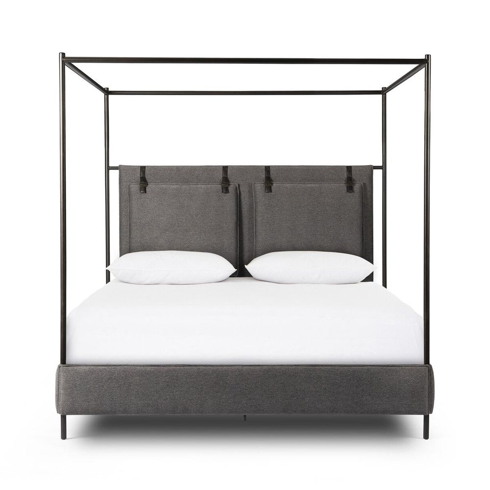 Beds Leigh Canopy Bed: San Remo Ash - Waxed Black