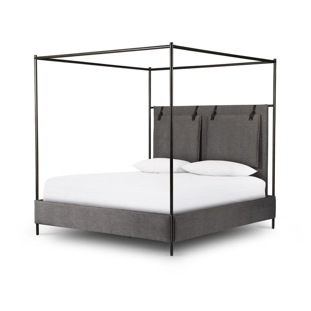 Beds Leigh Canopy Bed: San Remo Ash - Waxed Black