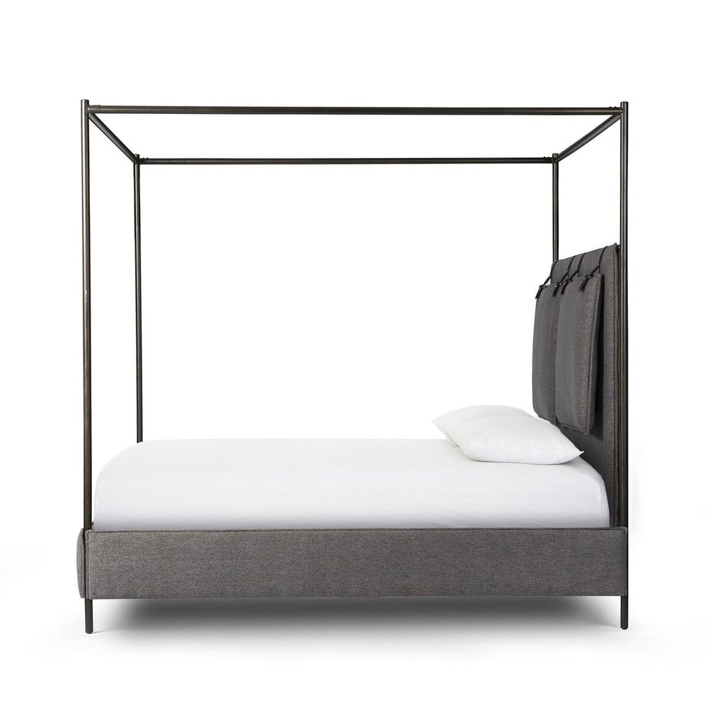 Beds Leigh Canopy Bed: San Remo Ash - Waxed Black