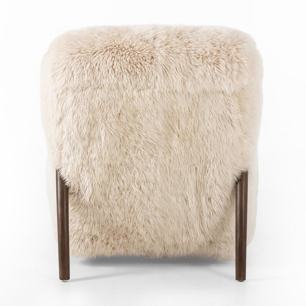 Sandro Chair: Champagne Mongolian Fur - Almond