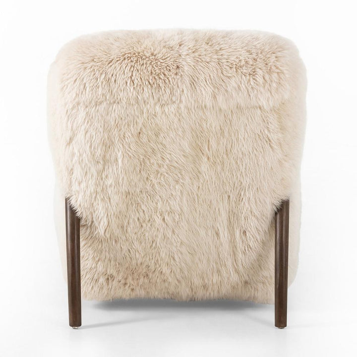 Sandro Chair: Champagne Mongolian Fur - Almond