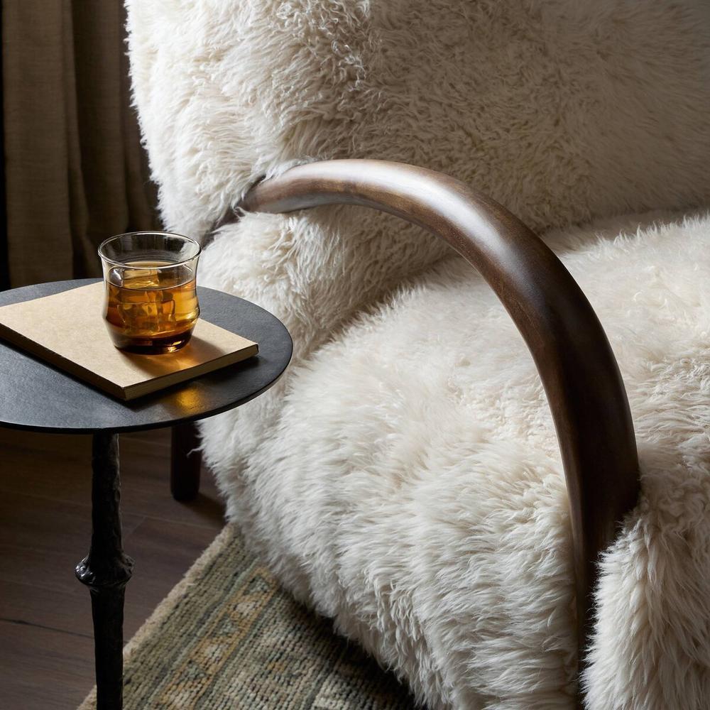 Lounge Chairs Sandro Chair: Champagne Mongolian Fur - Almond