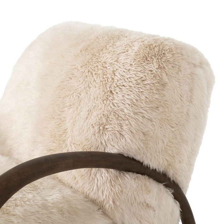 Sandro Chair: Champagne Mongolian Fur - Almond