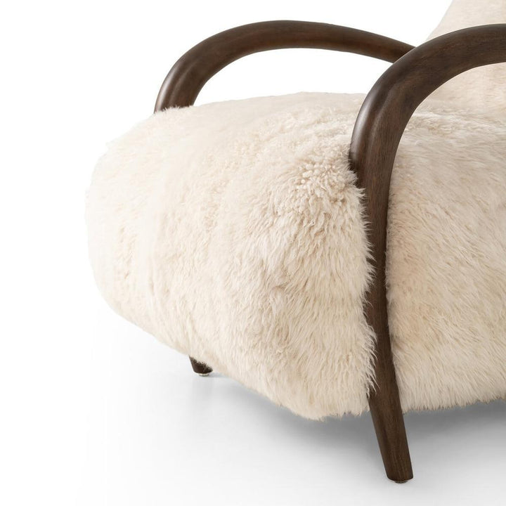 Sandro Chair: Champagne Mongolian Fur - Almond