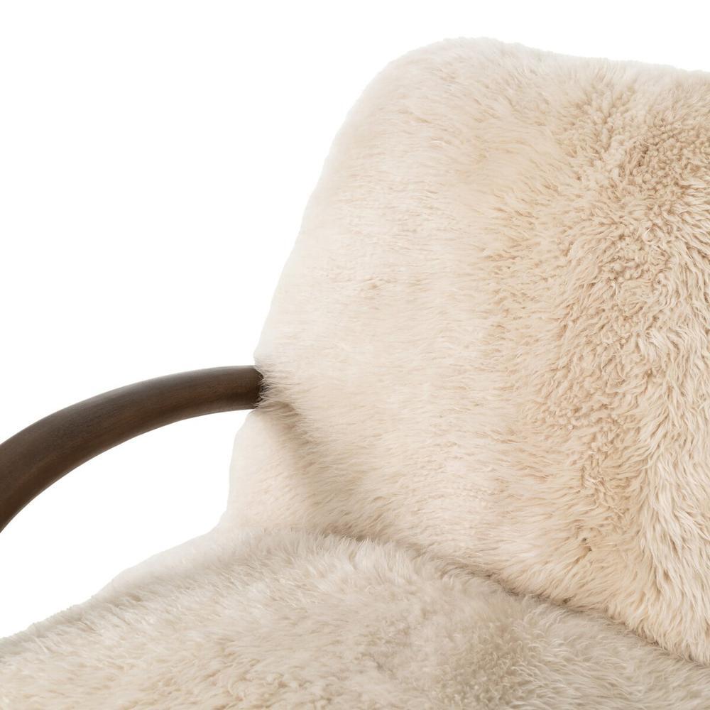 Sandro Chair: Champagne Mongolian Fur - Almond