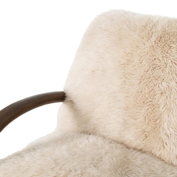 Sandro Chair: Champagne Mongolian Fur - Almond