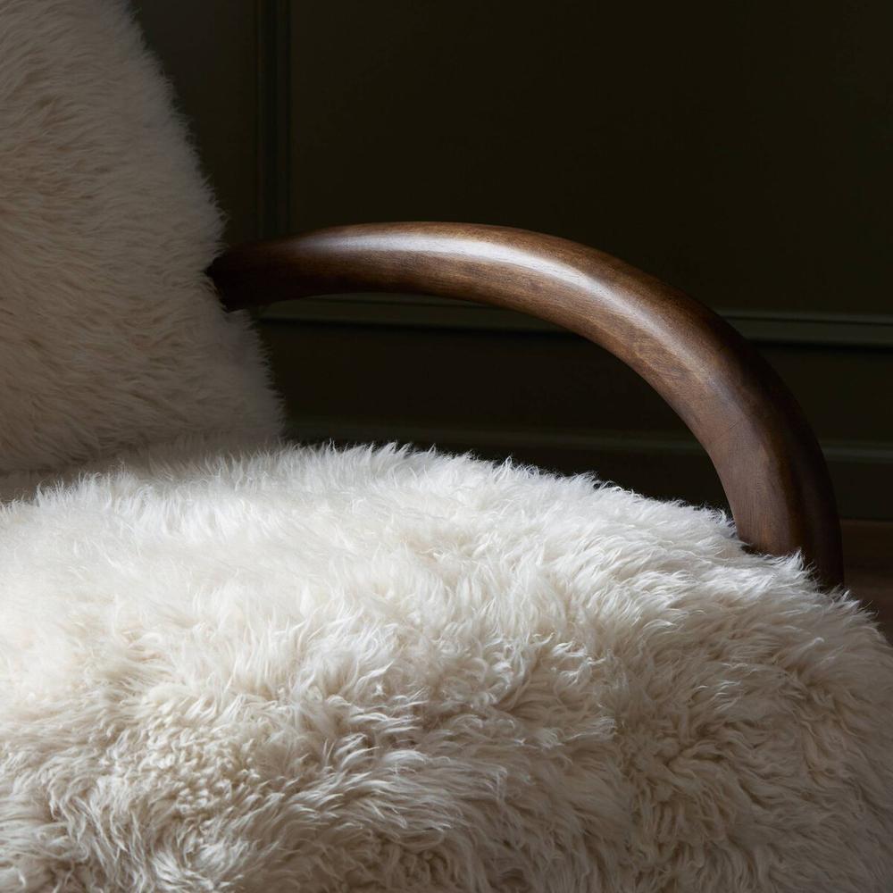 Lounge Chairs Sandro Chair: Champagne Mongolian Fur - Almond