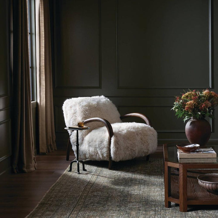 Lounge Chairs Sandro Chair: Champagne Mongolian Fur - Almond