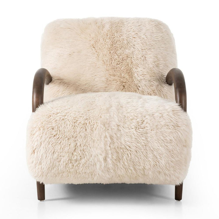 Lounge Chairs Sandro Chair: Champagne Mongolian Fur - Almond