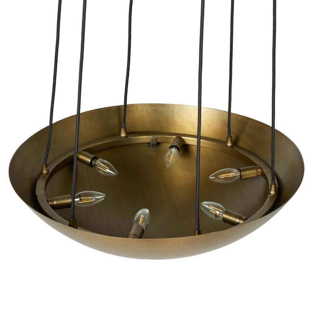 Branson Chandelier: Aged Brass Iron - Jet Black