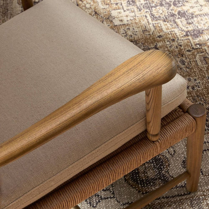 Lounge Chairs Bethan Chair: Antwerp Taupe - Natural Paper Rush - Distressed Sable