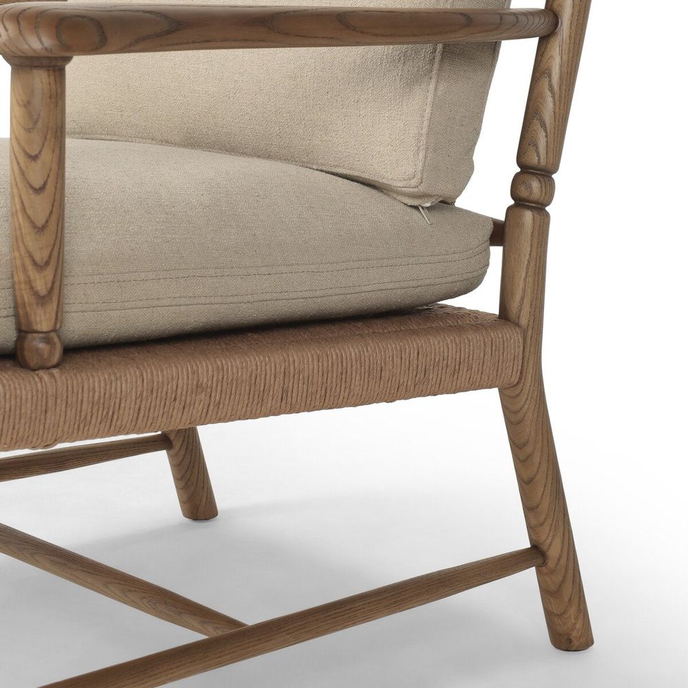 Bethan Chair: Antwerp Taupe - Natural Paper Rush - Distressed Sable
