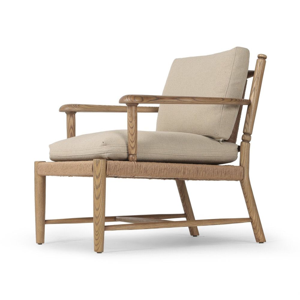 Bethan Chair: Antwerp Taupe - Natural Paper Rush - Distressed Sable