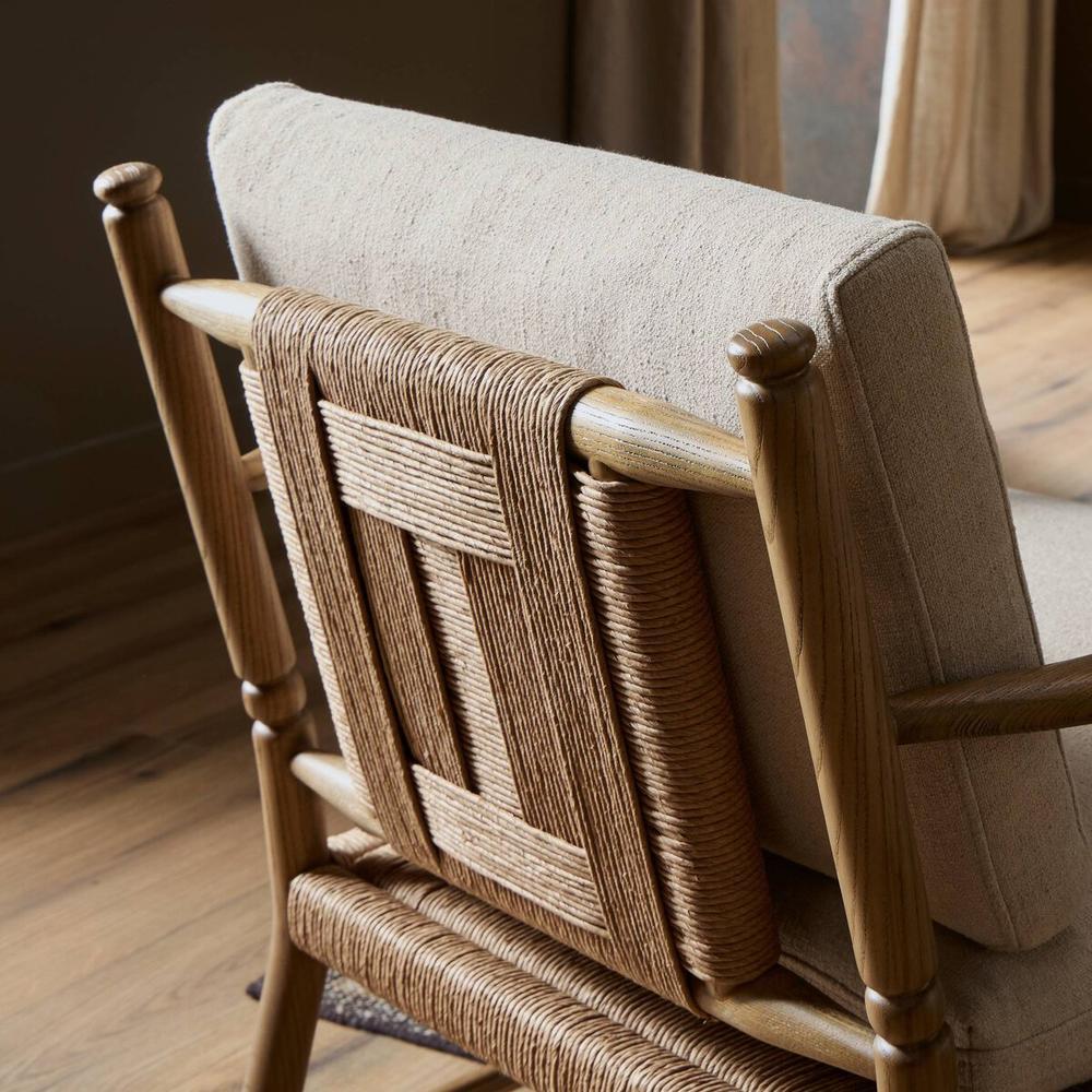 Lounge Chairs Bethan Chair: Antwerp Taupe - Natural Paper Rush - Distressed Sable