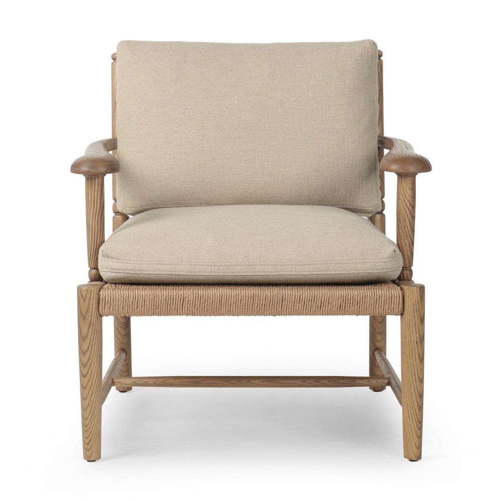 Lounge Chairs Bethan Chair: Antwerp Taupe - Natural Paper Rush - Distressed Sable