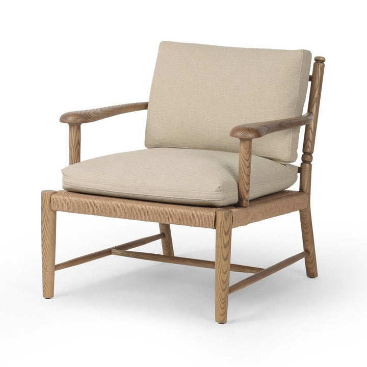 Bethan Chair: Antwerp Taupe - Natural Paper Rush - Distressed Sable