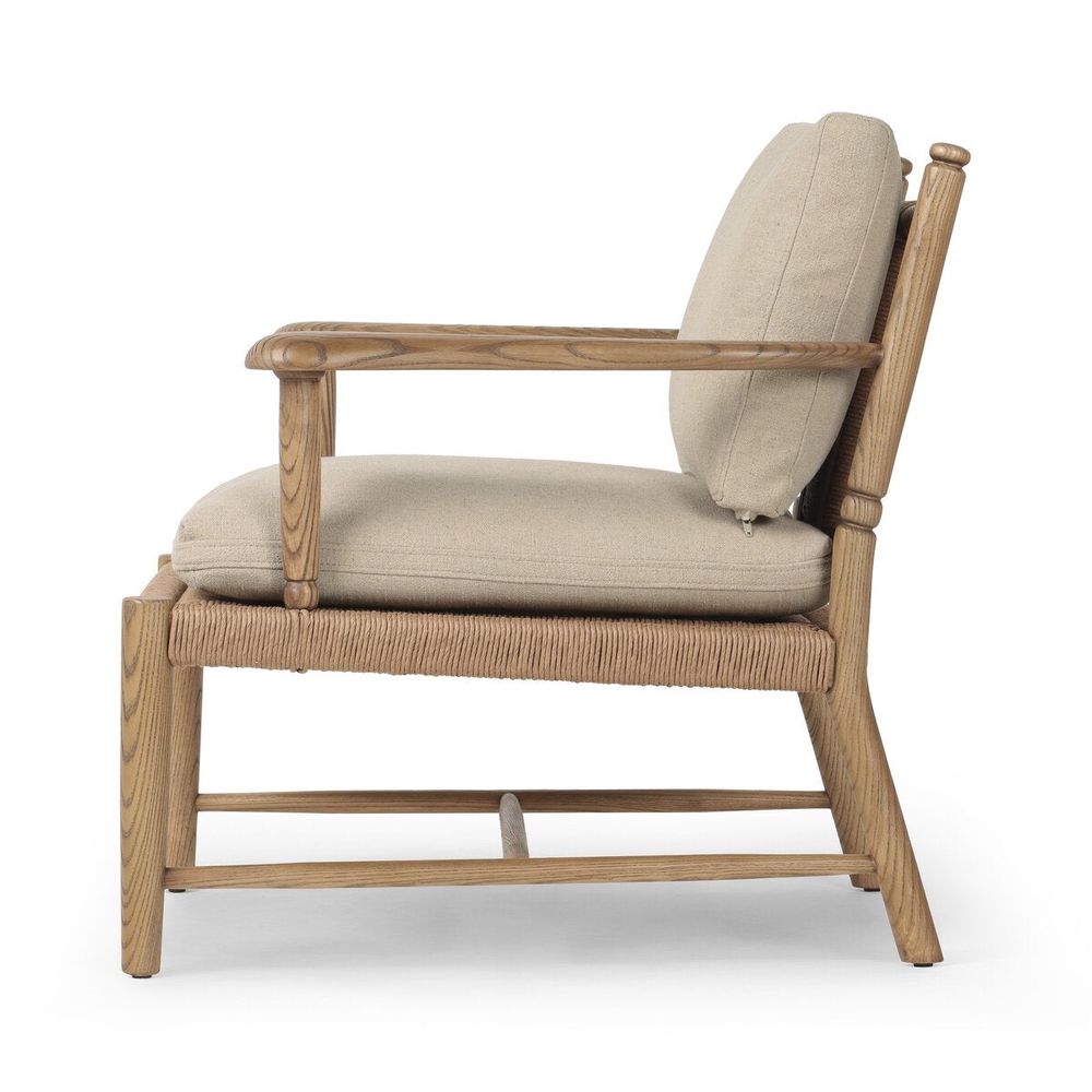 Bethan Chair: Antwerp Taupe - Natural Paper Rush - Distressed Sable