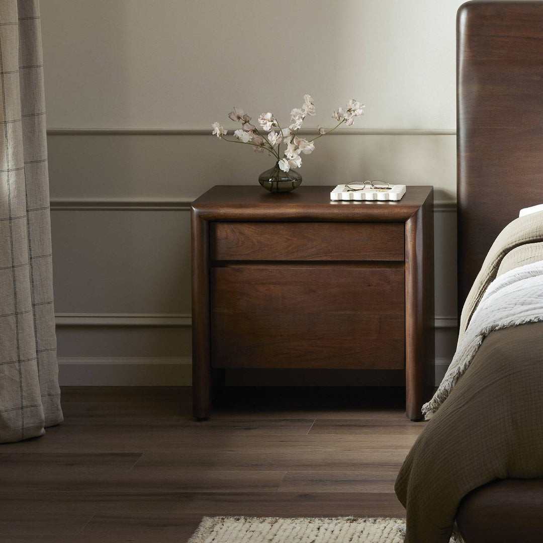 Nolan Nightstand - Rustic Brown Acacia