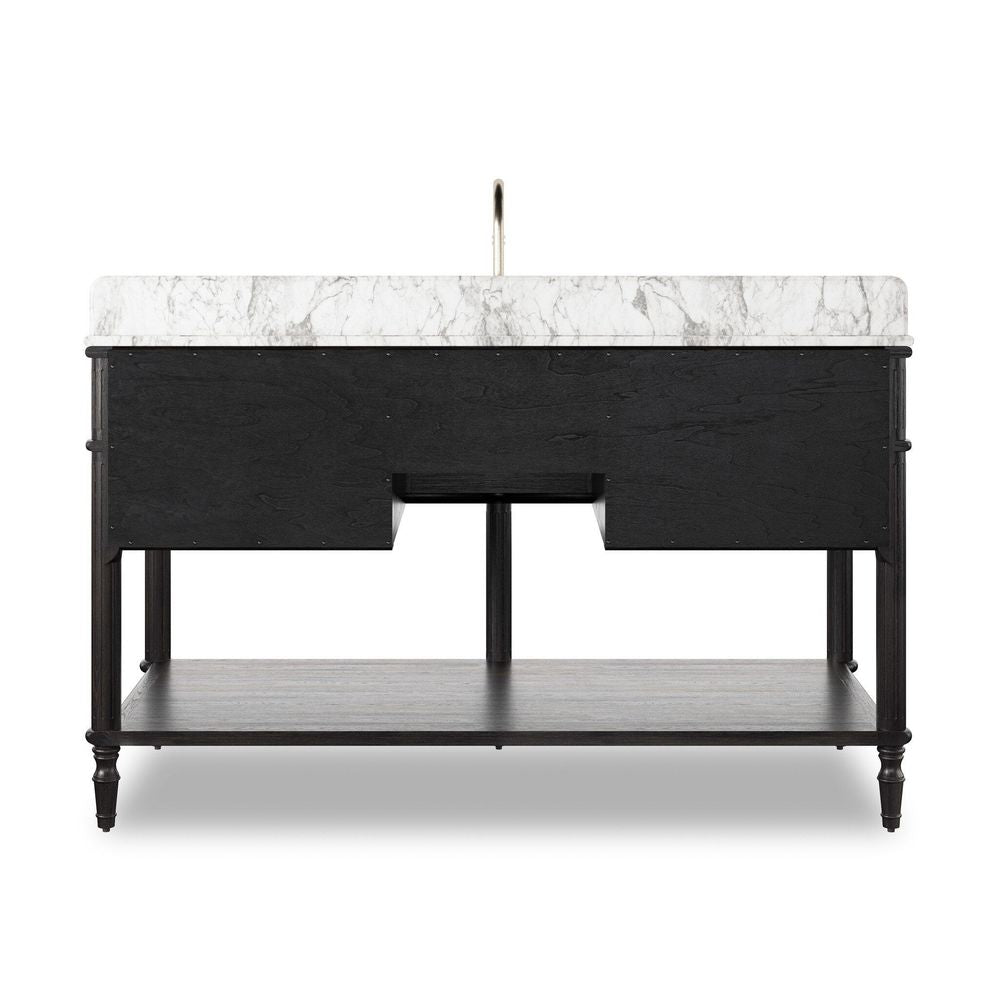 Toulouse Single Wide Vanity - Satin Black Veneer