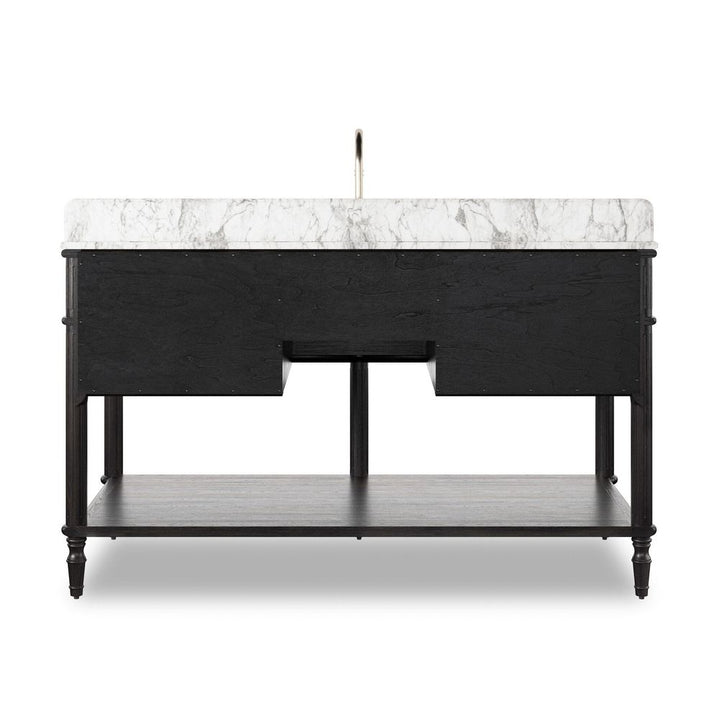 Toulouse Single Wide Vanity - Satin Black Veneer