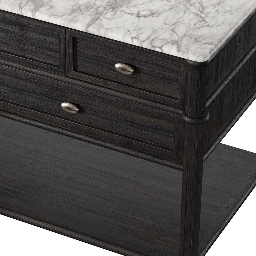 Toulouse Single Wide Vanity - Satin Black Veneer