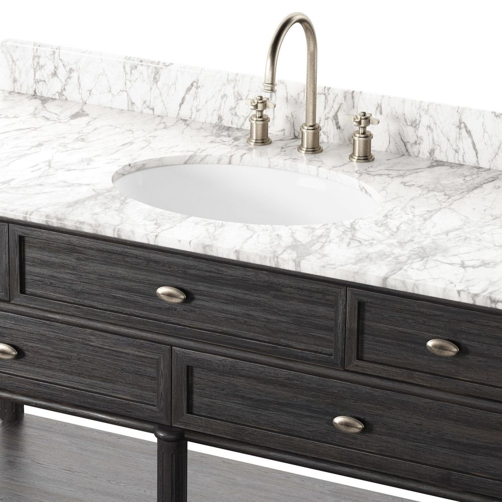 Toulouse Single Wide Vanity - Satin Black Veneer