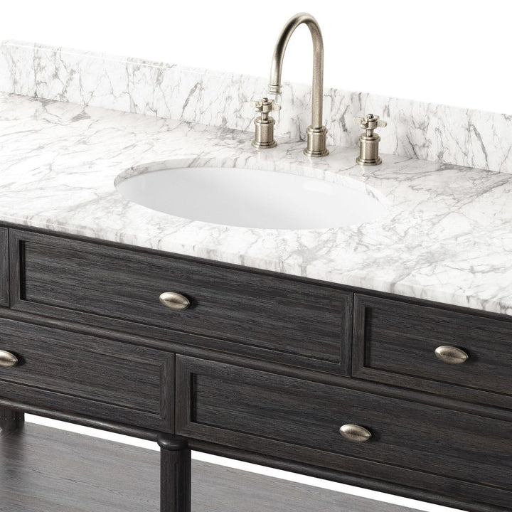 Toulouse Single Wide Vanity - Satin Black Veneer