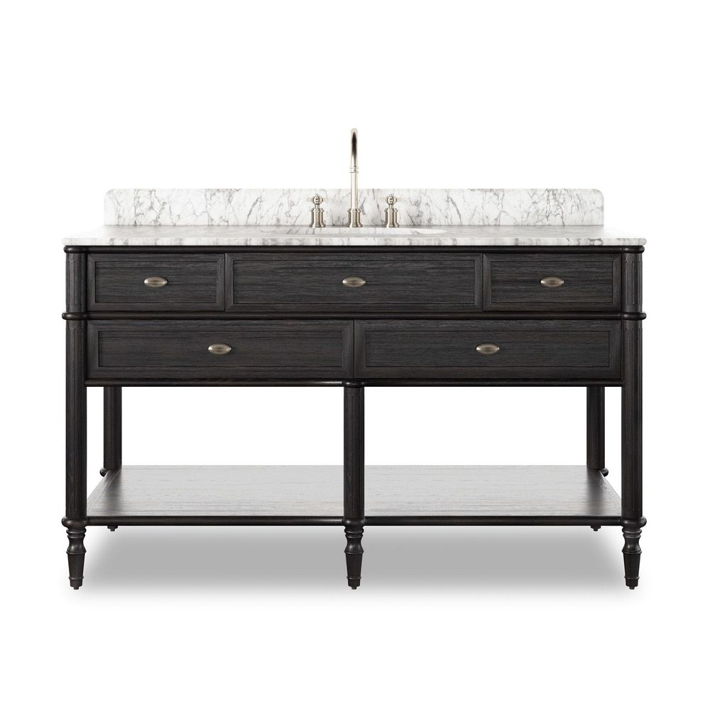 Vanities Toulouse Single Wide Vanity - Satin Black Veneer