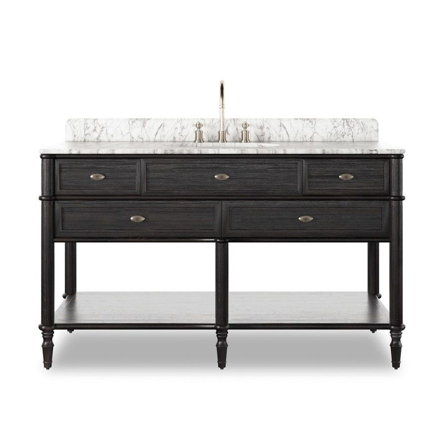 Vanities Toulouse Single Wide Vanity - Satin Black Veneer