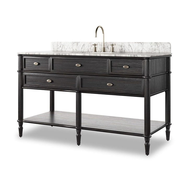 Vanities Toulouse Single Wide Vanity - Satin Black Veneer