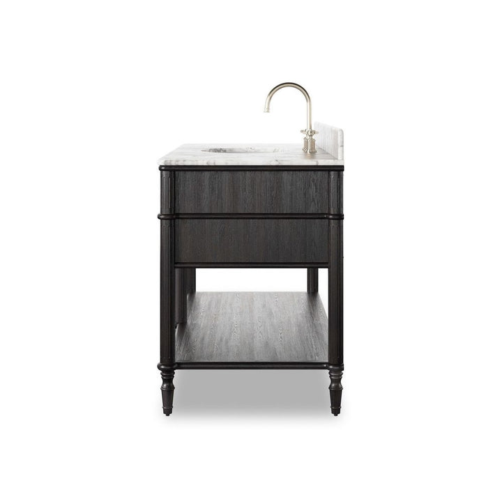 Toulouse Single Wide Vanity - Satin Black Veneer