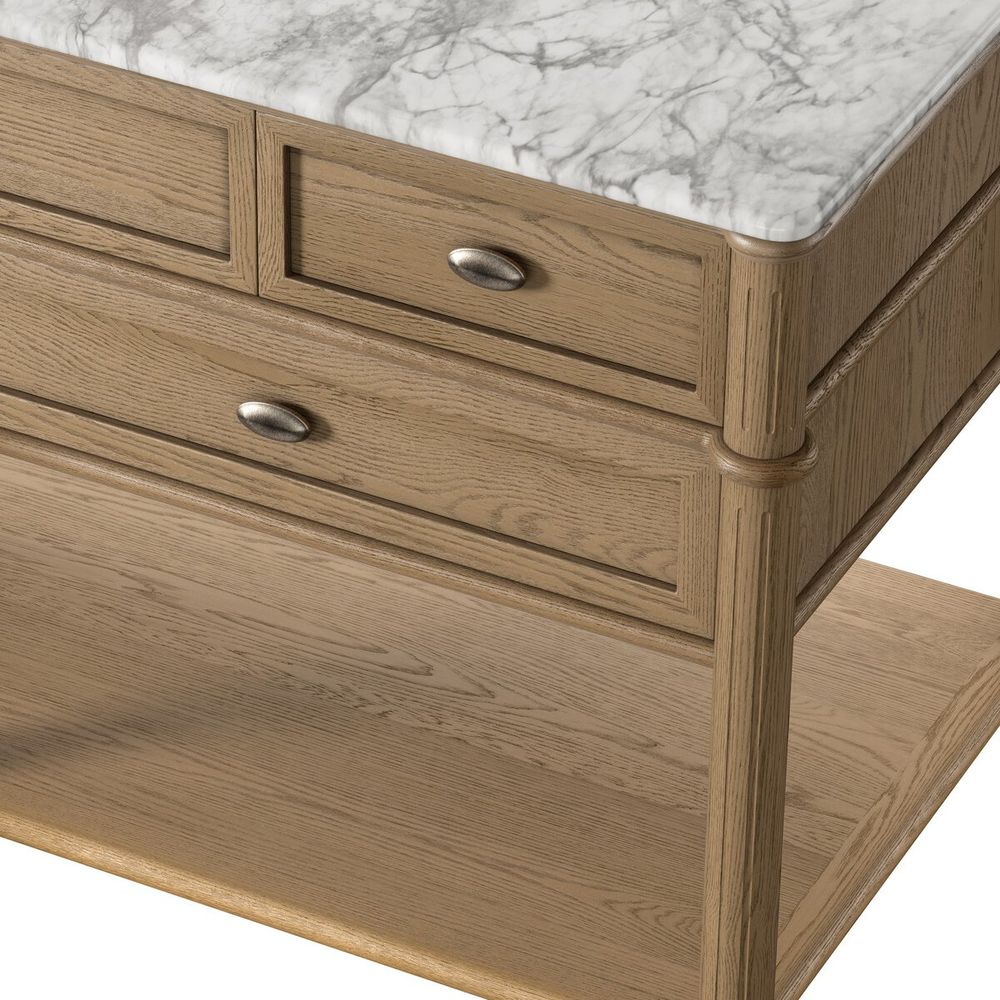 Toulouse Single Wide Vanity-Washed Blonde Oak Veneer